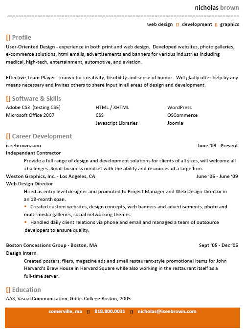 Nicholas Brown Resume